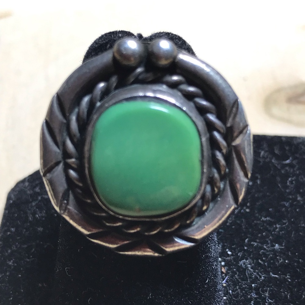Turquoise And Sterling Native Ring - image 1